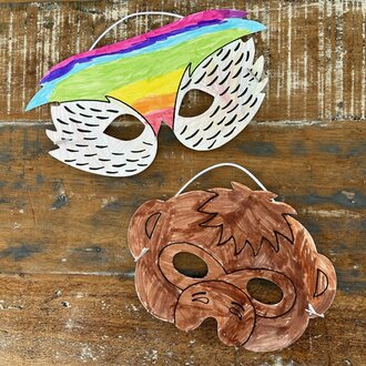 Dierenmasker kleuren in ons tuincafé